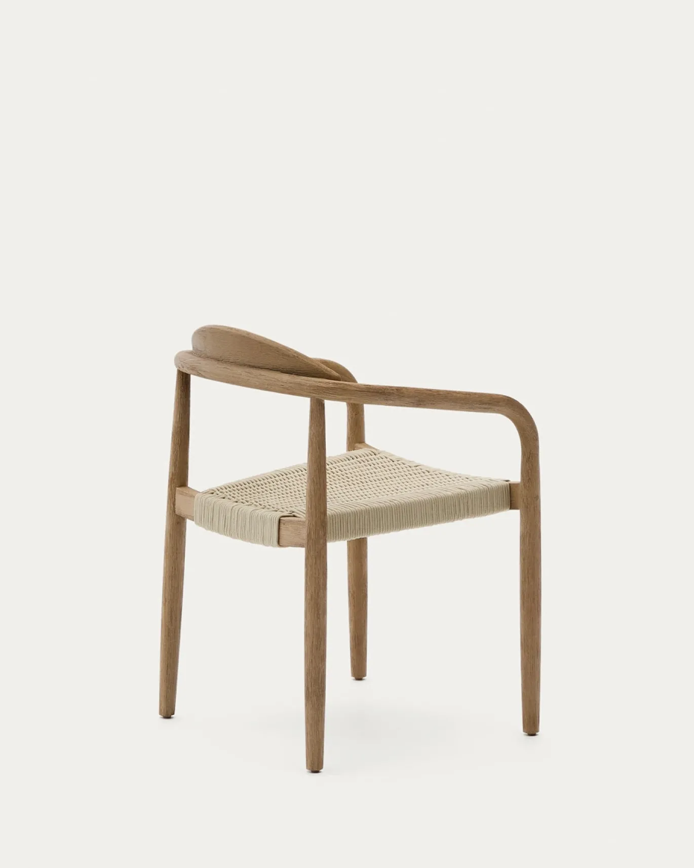 Kave Home Stapelbare Stoel Nina Acaciahout en Ecru Touw