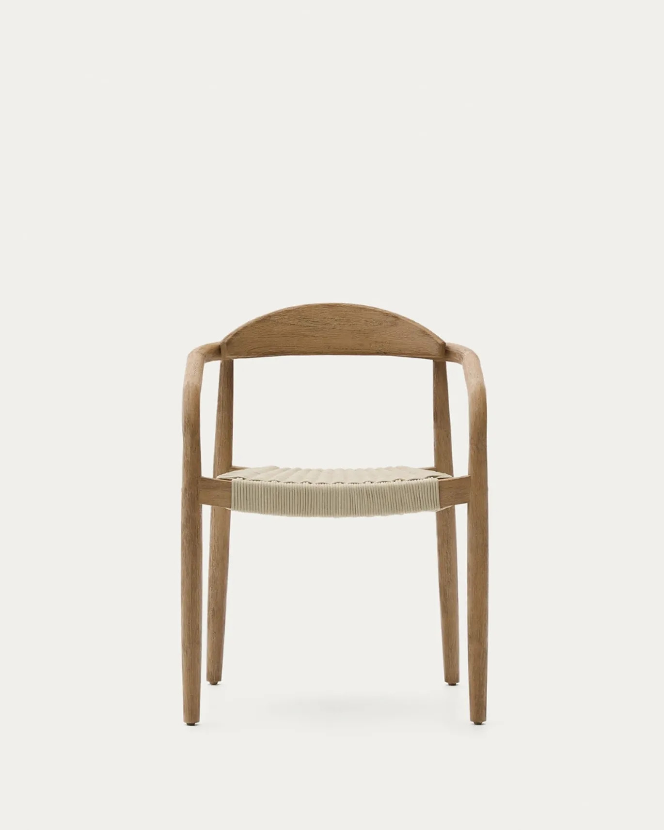 Kave Home Stapelbare Stoel Nina Acaciahout en Ecru Touw