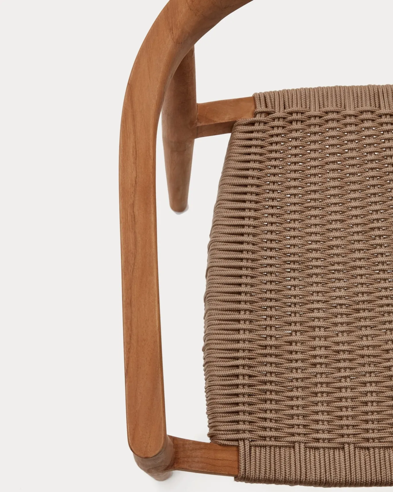 Kave Home Stapelbare Stoel Ydalia Massief Teakhout Naturel en Beige Touw