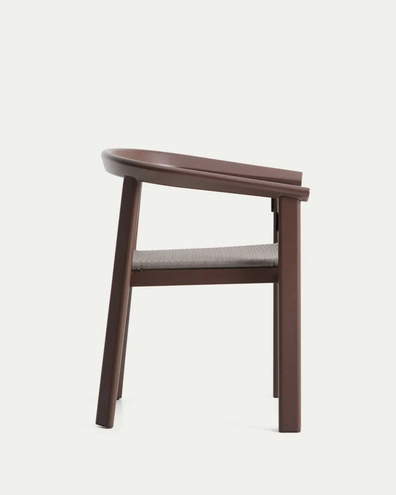 Kave Home Stapelbare Tuinstoel Erice Aluminium/Touw Donkerbruin