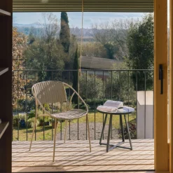 Kave Home Stapelbare Tuinstoel Atrani Staal/Touw Taupe