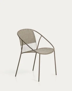 Kave Home Stapelbare Tuinstoel Atrani Staal/Touw Taupe