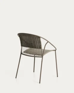 Kave Home Stapelbare Tuinstoel Atrani Staal/Touw Taupe