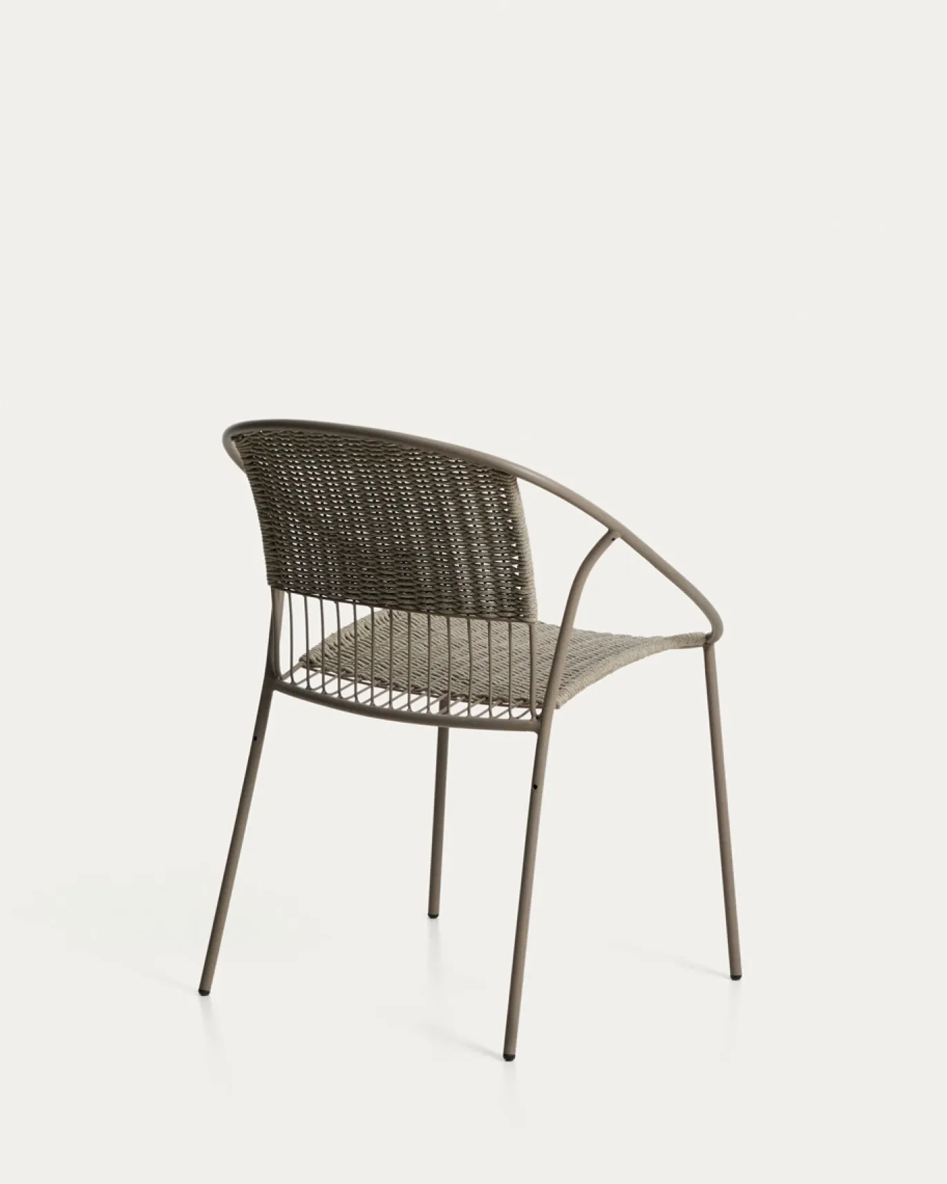 Kave Home Stapelbare Tuinstoel Atrani Staal/Touw Taupe