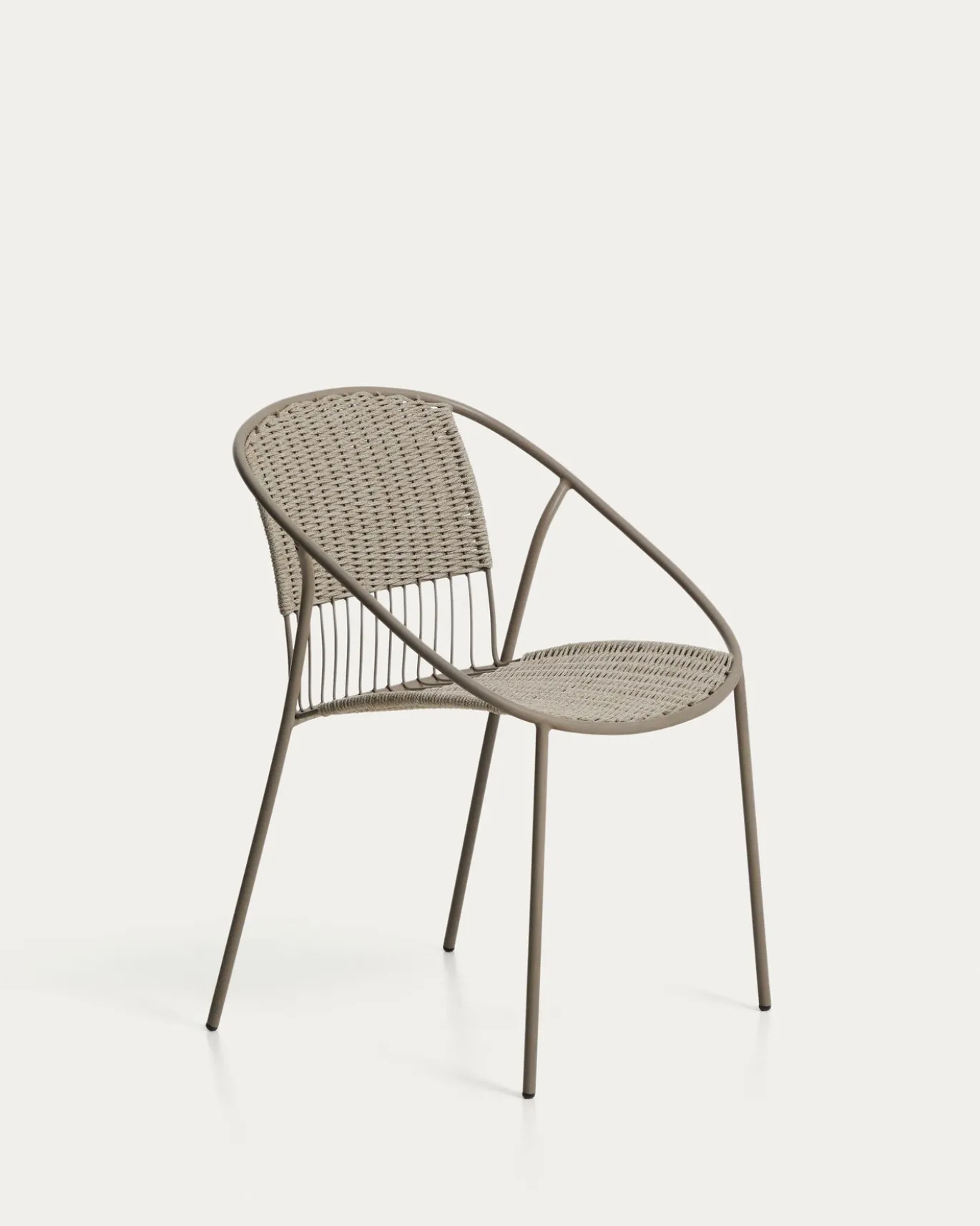 Kave Home Stapelbare Tuinstoel Atrani Staal/Touw Taupe