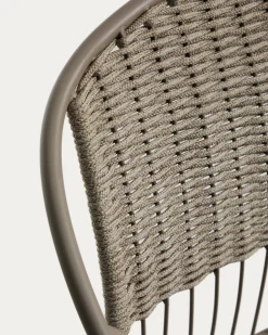 Kave Home Stapelbare Tuinstoel Atrani Staal/Touw Taupe
