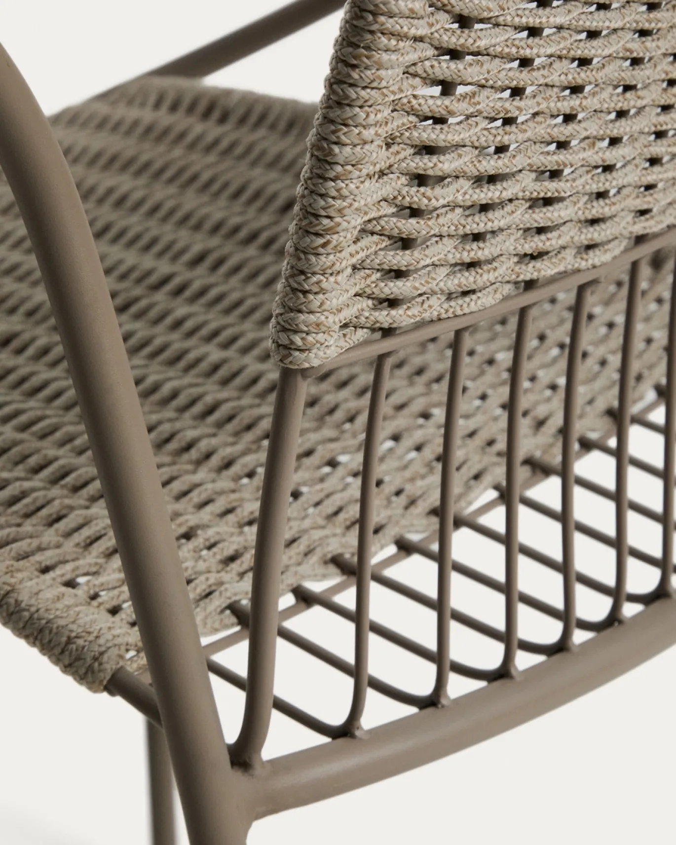 Kave Home Stapelbare Tuinstoel Atrani Staal/Touw Taupe