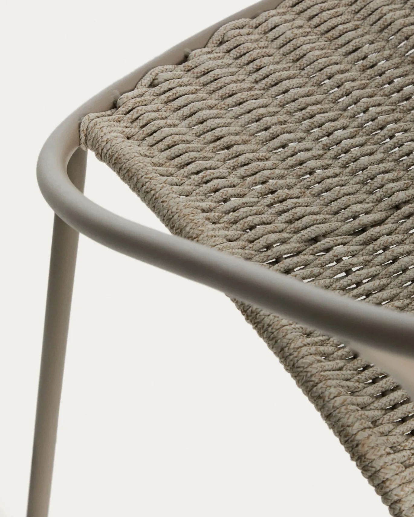Kave Home Stapelbare Tuinstoel Atrani Staal/Touw Taupe