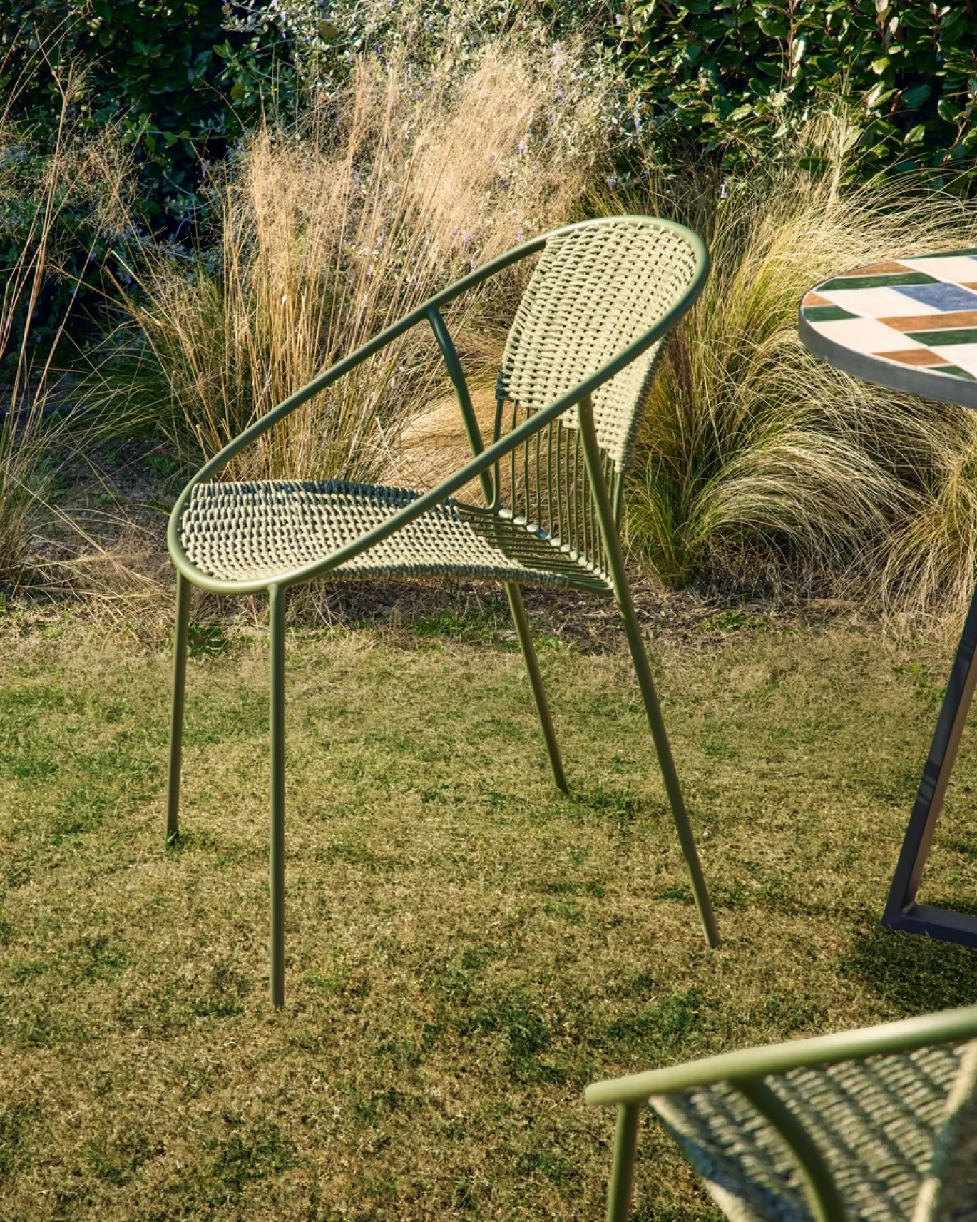 Kave Home Stapelbare Tuinstoel Atrani Staal/Touw Groen