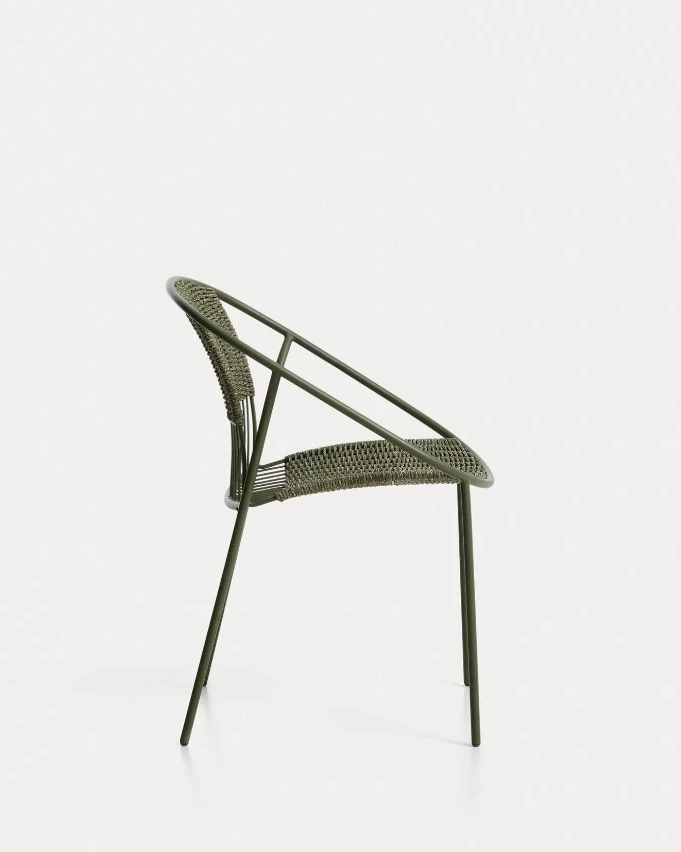 Kave Home Stapelbare Tuinstoel Atrani Staal/Touw Groen