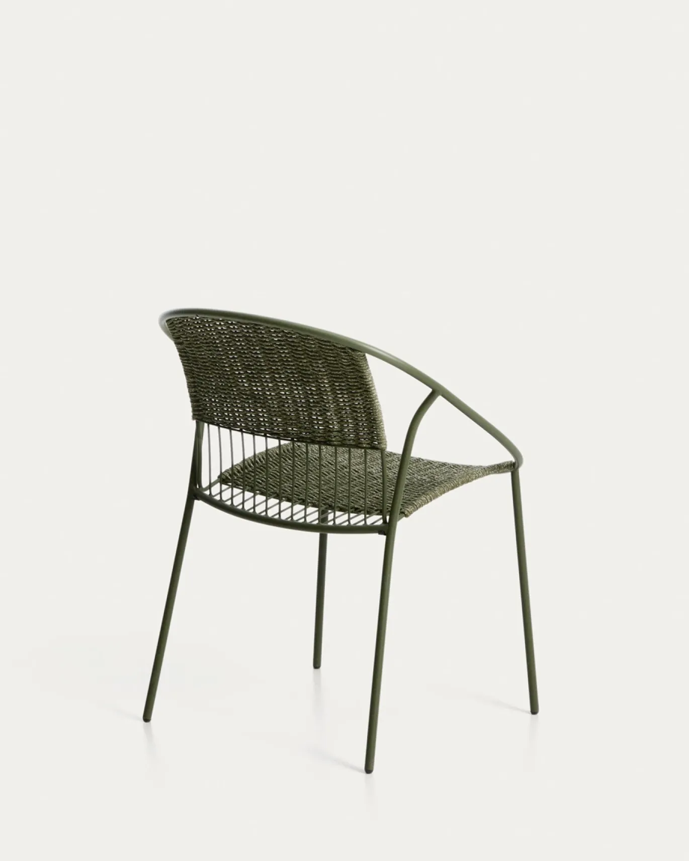 Kave Home Stapelbare Tuinstoel Atrani Staal/Touw Groen