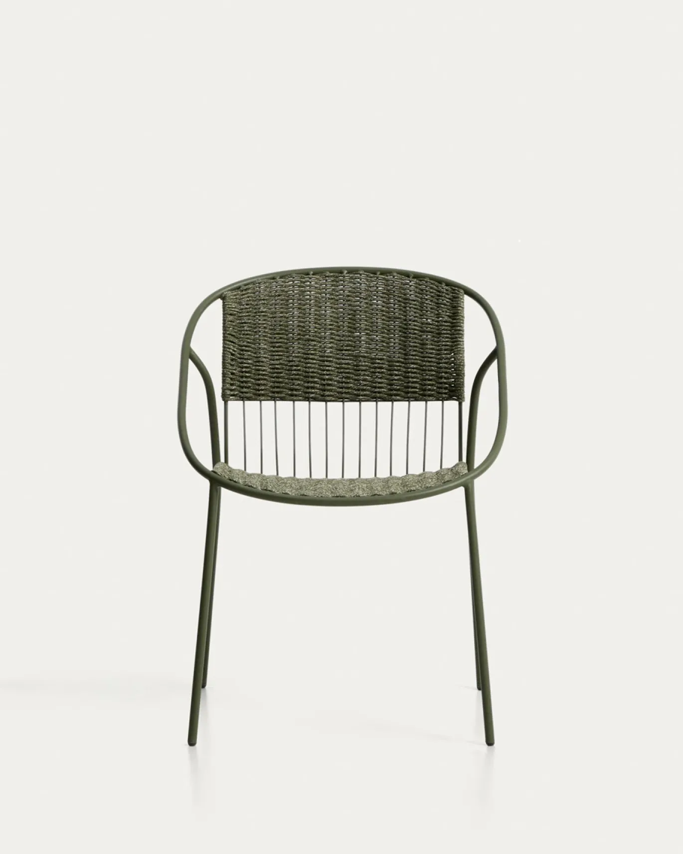 Kave Home Stapelbare Tuinstoel Atrani Staal/Touw Groen