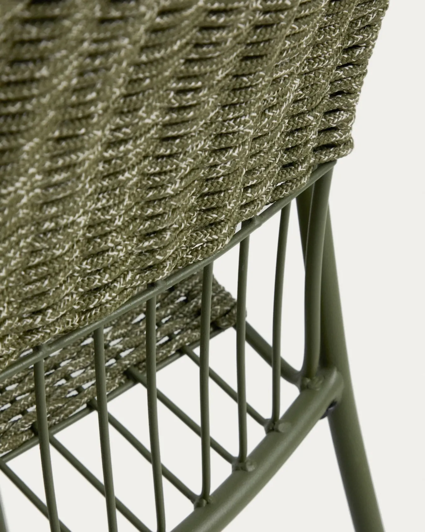 Kave Home Stapelbare Tuinstoel Atrani Staal/Touw Groen