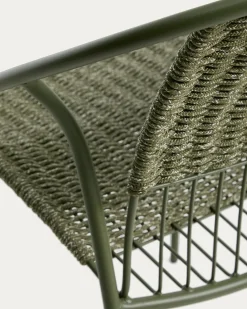 Kave Home Stapelbare Tuinstoel Atrani Staal/Touw Groen