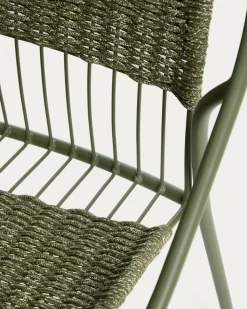 Kave Home Stapelbare Tuinstoel Atrani Staal/Touw Groen