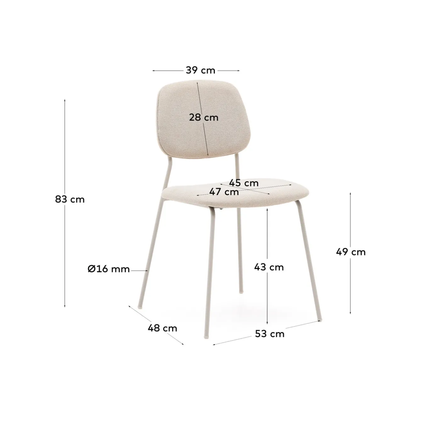 Kave Home Stapelstoel Benilda Beige Eikenfineer