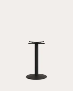 Kave Home Statafelpoot Esilda met Kleine Ronde Metalen Voet Zwart Gelakt