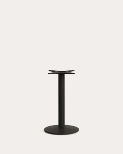 Kave Home Statafelpoot Esilda met Kleine Ronde Metalen Voet Zwart Gelakt