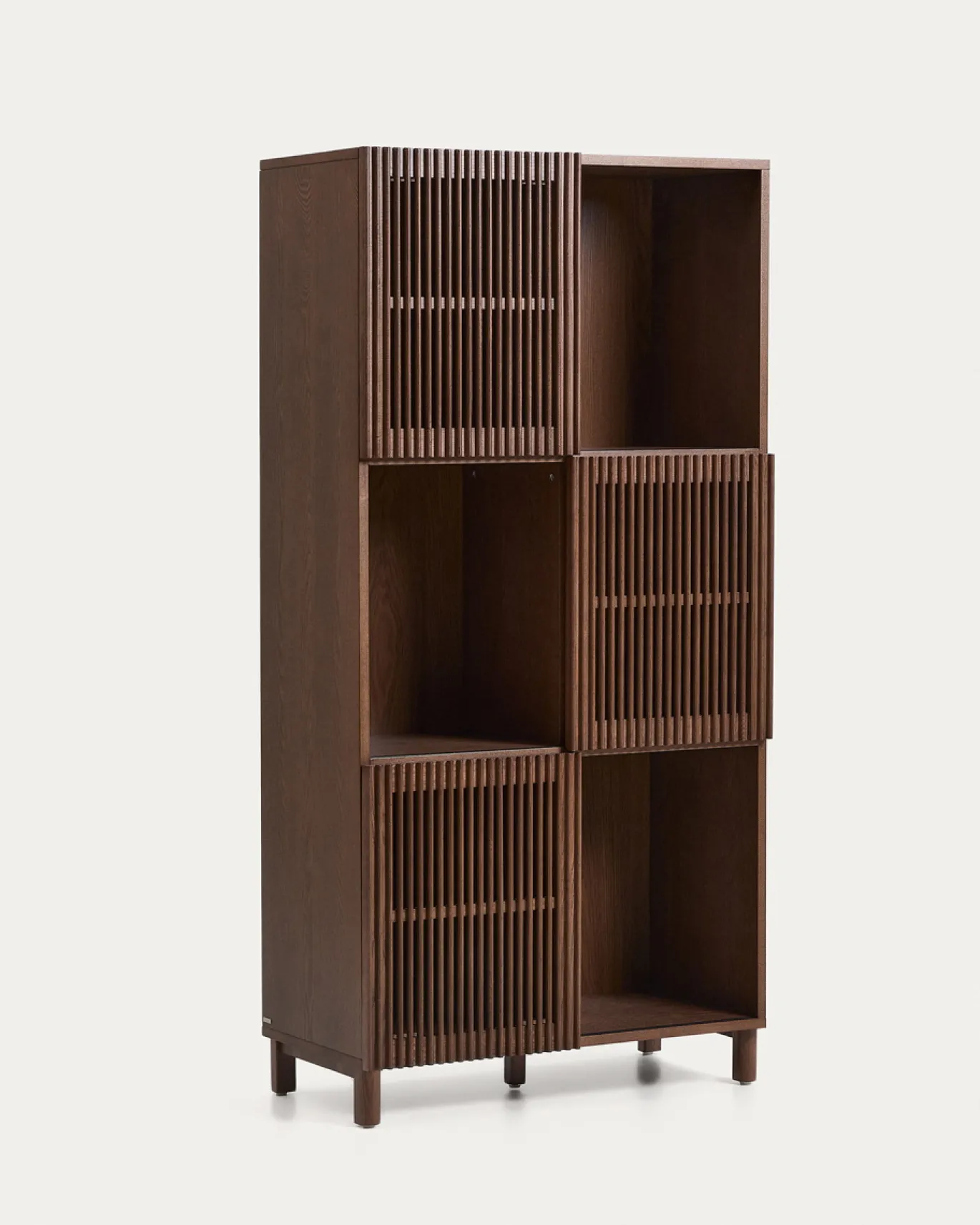 Kave Home Stellingkast Beyla Essenfineer Walnoot 84,5x170cm