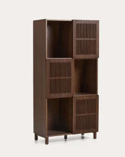 Kave Home Stellingkast Beyla Essenfineer Walnoot 84,5x170cm
