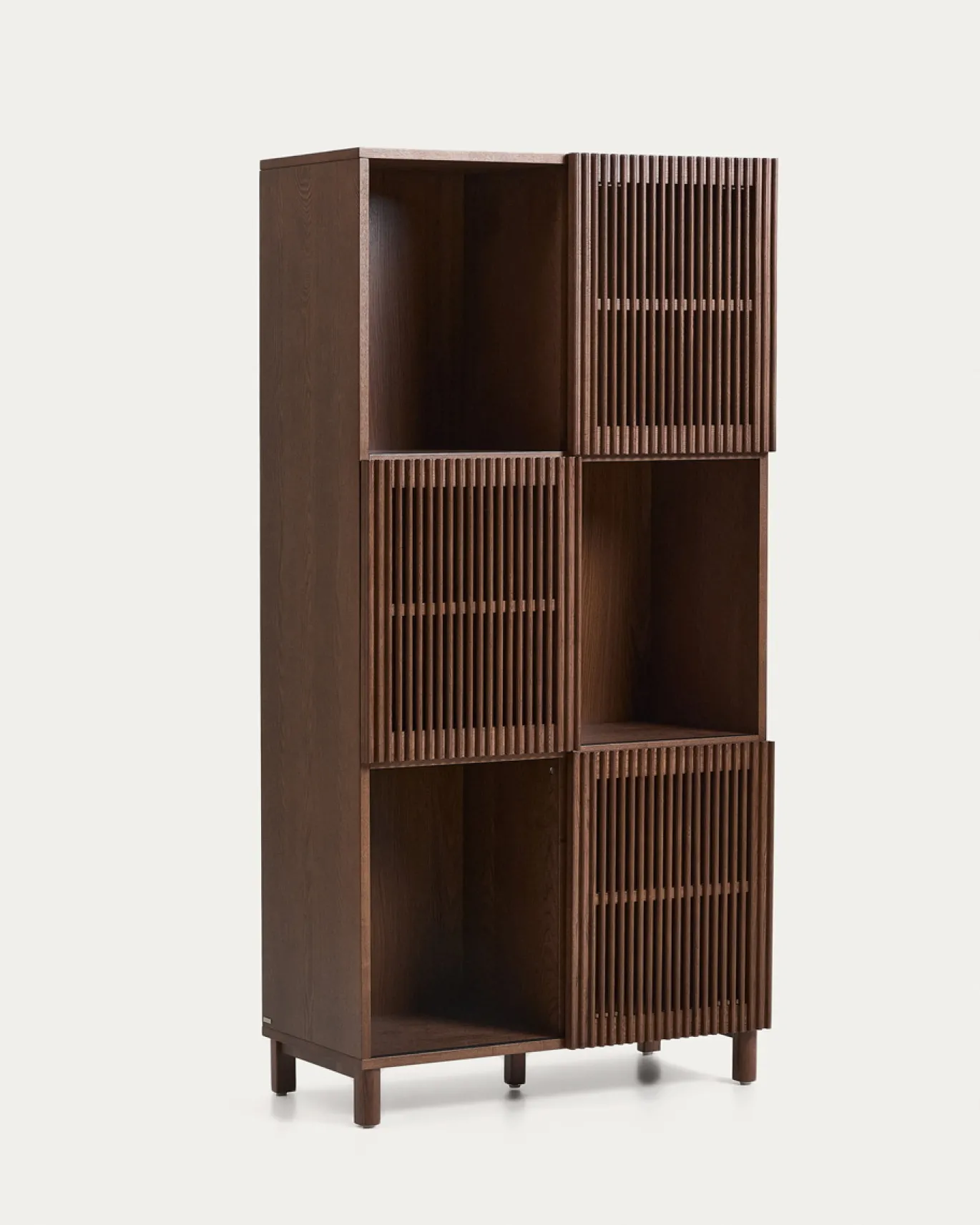Kave Home Stellingkast Beyla Essenfineer Walnoot 84,5x170cm