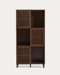 Kave Home Stellingkast Beyla Essenfineer Walnoot 84,5x170cm