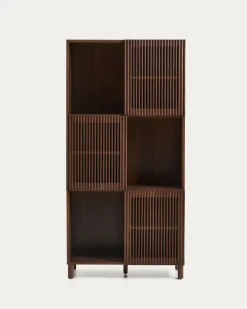Kave Home Stellingkast Beyla Essenfineer Walnoot 84,5x170cm