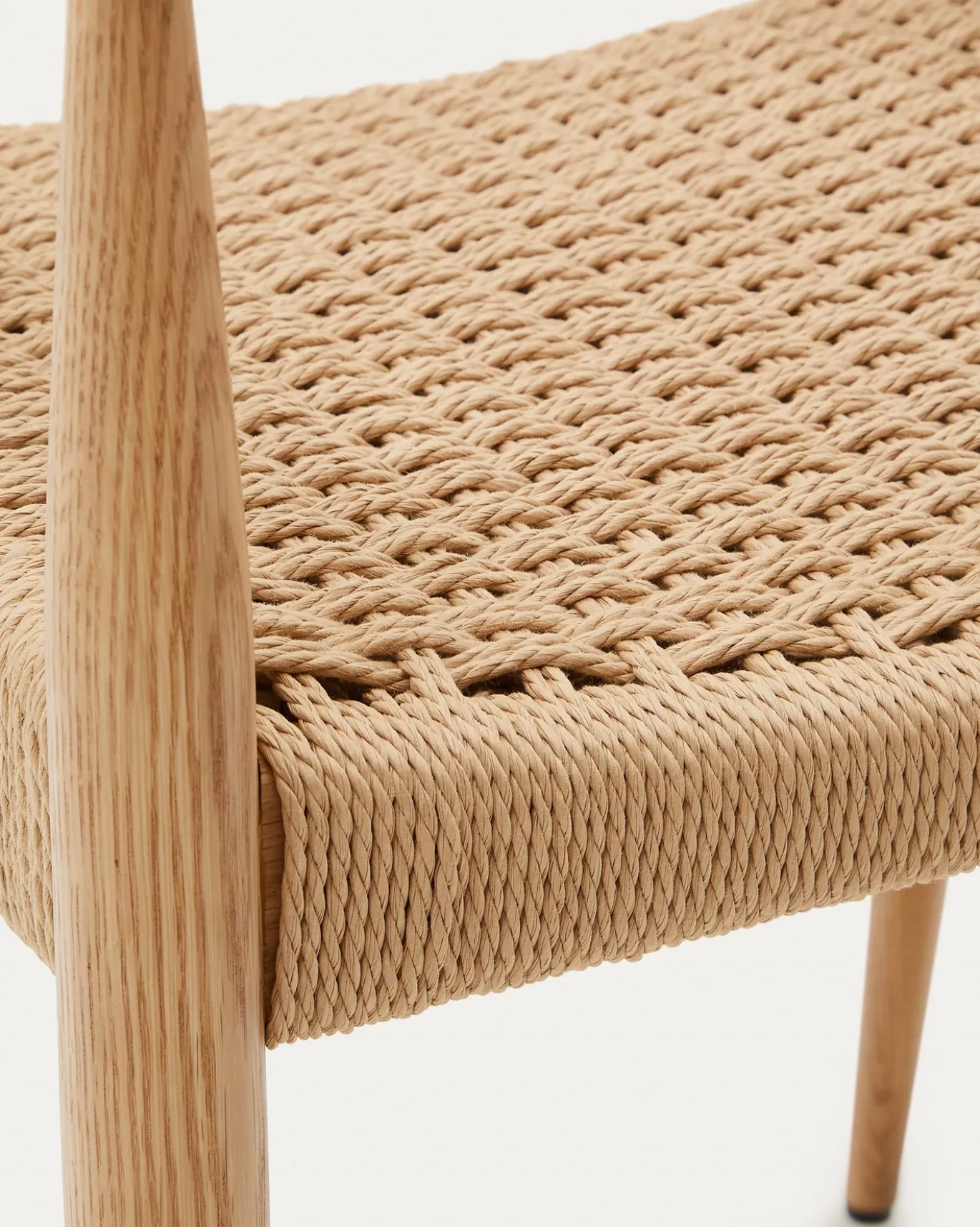 Kave Home Stoel Analy Met Armleuning Massief Eikenhout Naturel