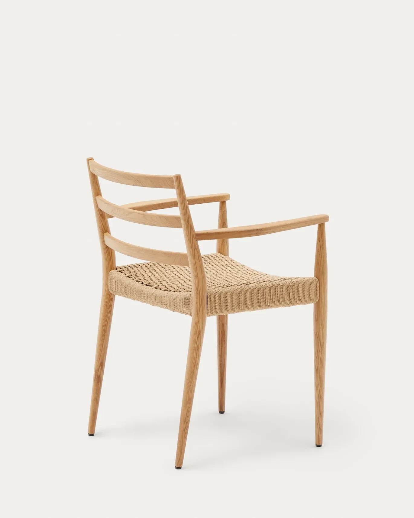 Kave Home Stoel Analy Met Armleuning Massief Eikenhout Naturel