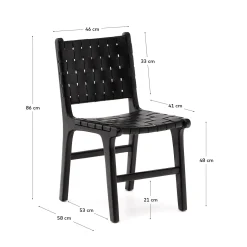 Kave Home Stoel Calixta Leer Zwart