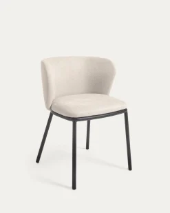 Kave Home Stoel Ciselia Beige Chenille