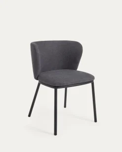 Kave Home Stoel Ciselia Donkergrijs Chenille