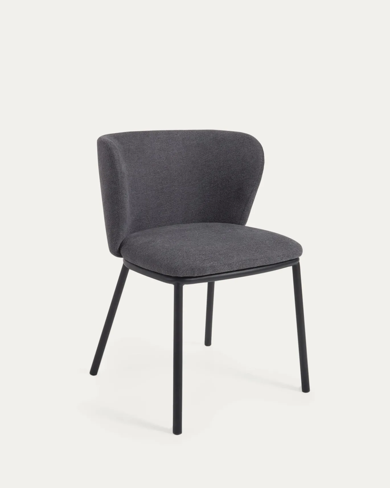 Kave Home Stoel Ciselia Donkergrijs Chenille