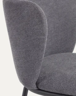 Kave Home Stoel Ciselia Donkergrijs Chenille