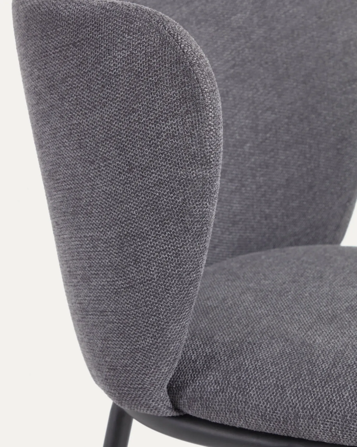 Kave Home Stoel Ciselia Donkergrijs Chenille