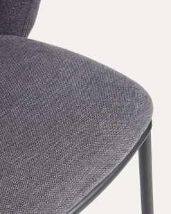 Kave Home Stoel Ciselia Donkergrijs Chenille