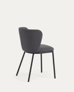 Kave Home Stoel Ciselia Donkergrijs Chenille