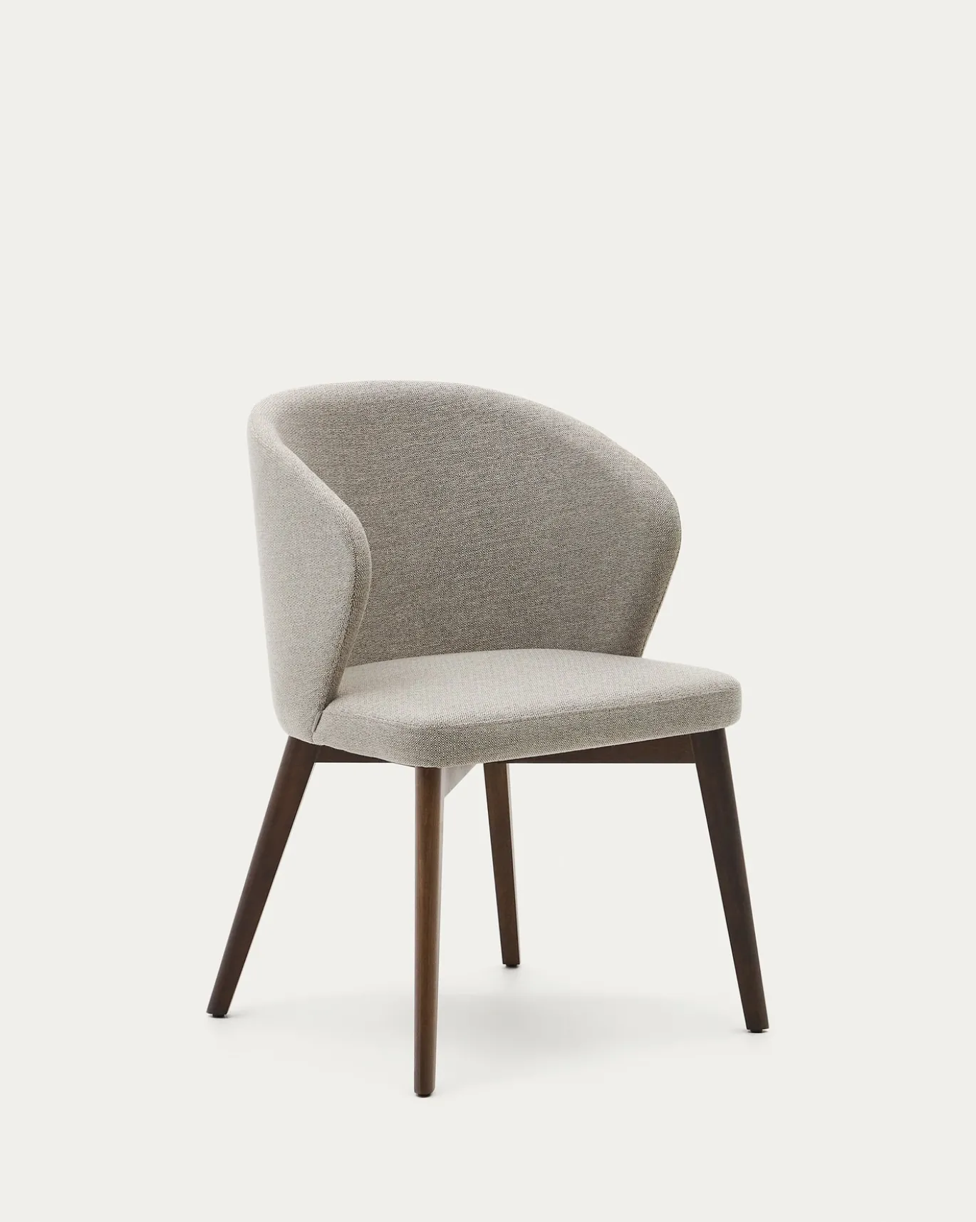Kave Home Stoel Darice Massief Beukenhout Walnoot Bruin