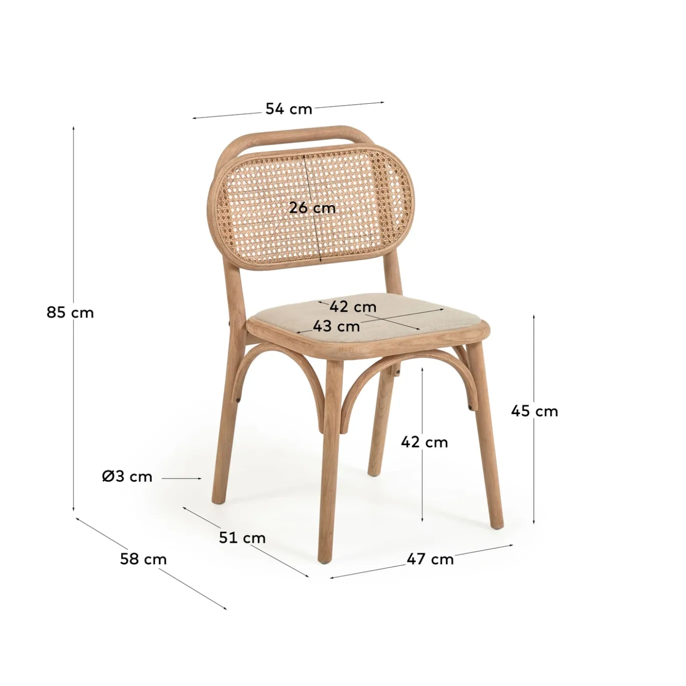 Kave Home Stoel Doriane Eiken Naturel