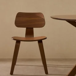 Kave Home Stoel Gena Walnootfineer en Rubberhout
