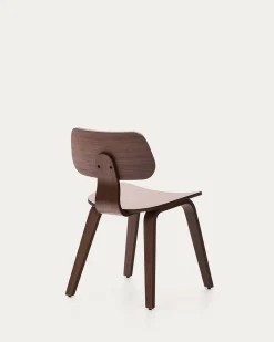 Kave Home Stoel Gena Walnootfineer en Rubberhout