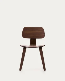 Kave Home Stoel Gena Walnootfineer en Rubberhout