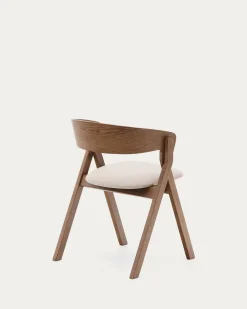 Kave Home Stoel Godia Essenhoutfineer en Rubberhout Wengé