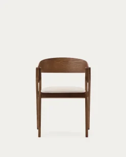 Kave Home Stoel Godia Essenhoutfineer en Rubberhout Wengé