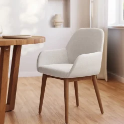 Kave Home Stoel Konna Beige Essenhout Bruin