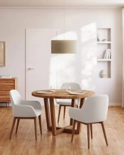 Kave Home Stoel Konna Beige Essenhout Bruin