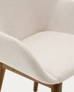 Kave Home Stoel Konna Beige Essenhout Bruin