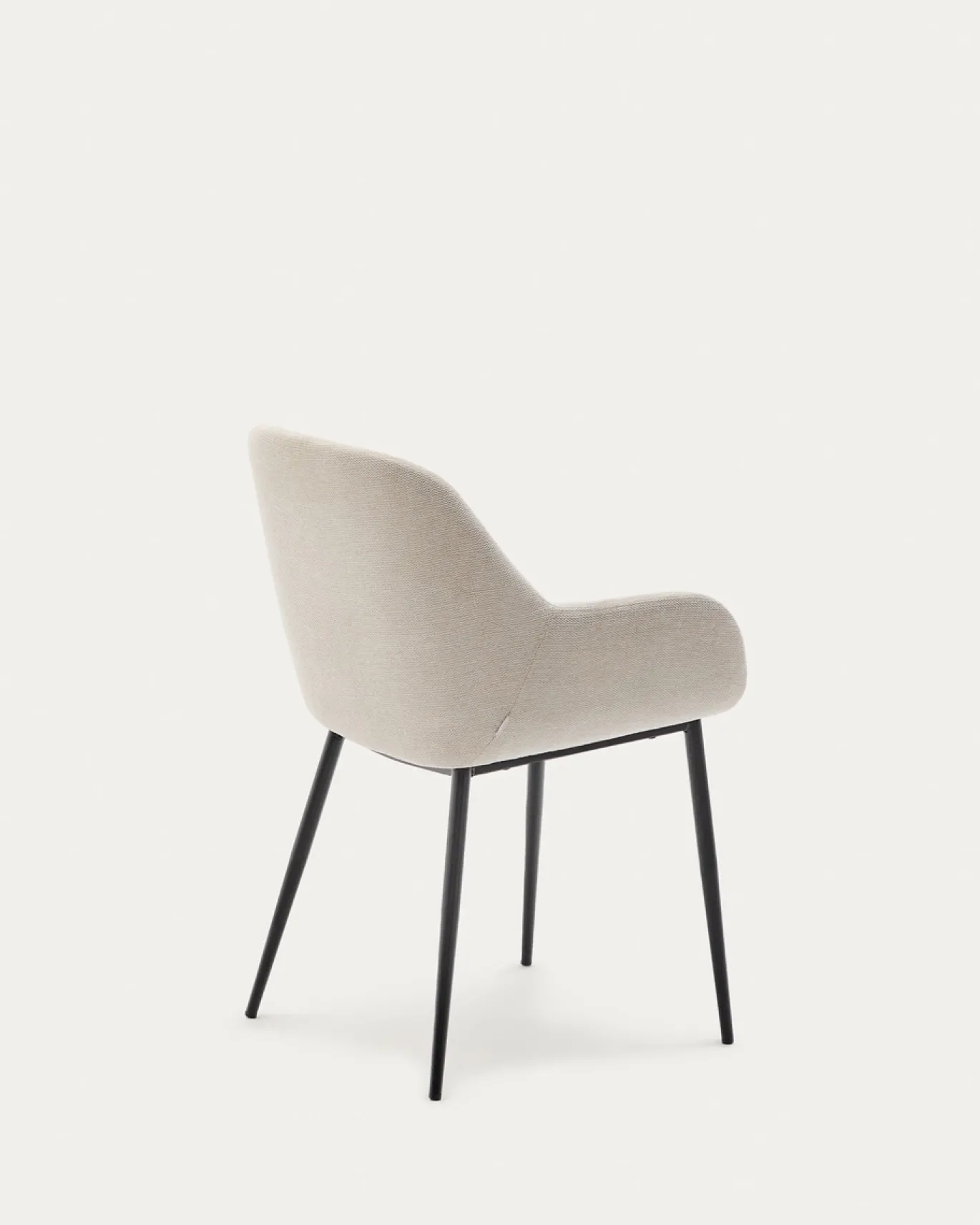 Kave Home Stoel Konna Beige met Zwart Gelakte Poten