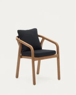 Kave Home Stoel Malaret Massief Eucalyptushout Zwart Touw