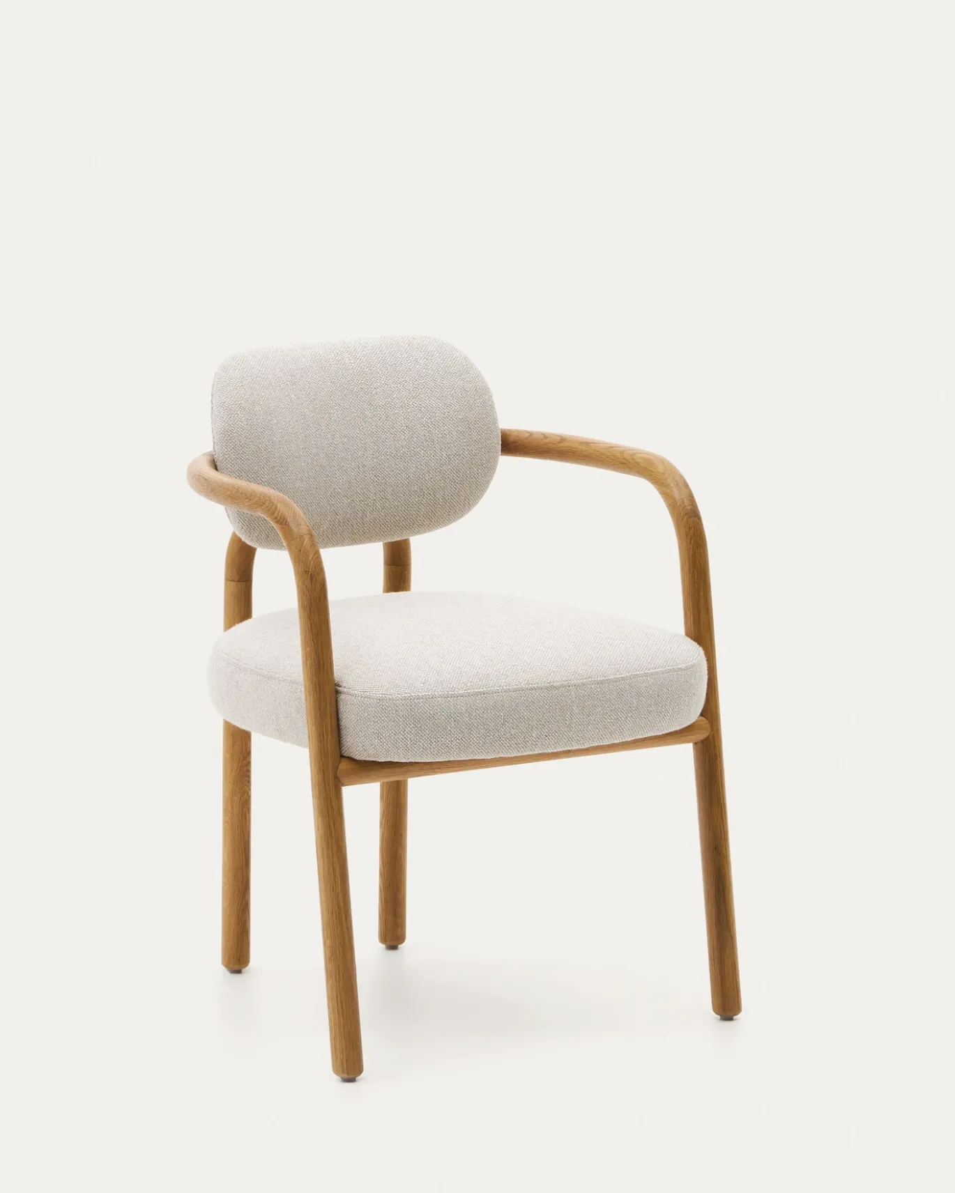Kave Home Stoel Melqui Beige Massief Eikenhout